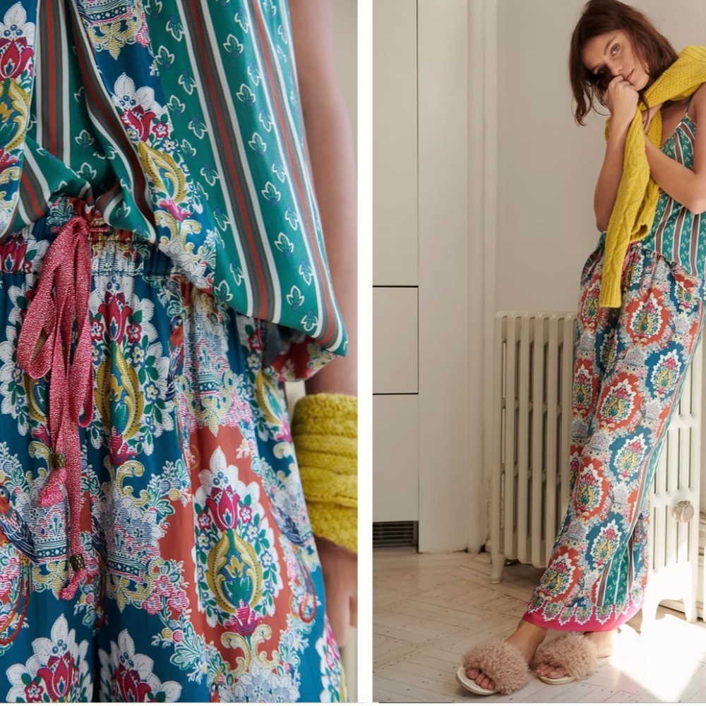 Anthropologie Zadie Wide-Leg Pajama/ Lounge Pants  L NWOT